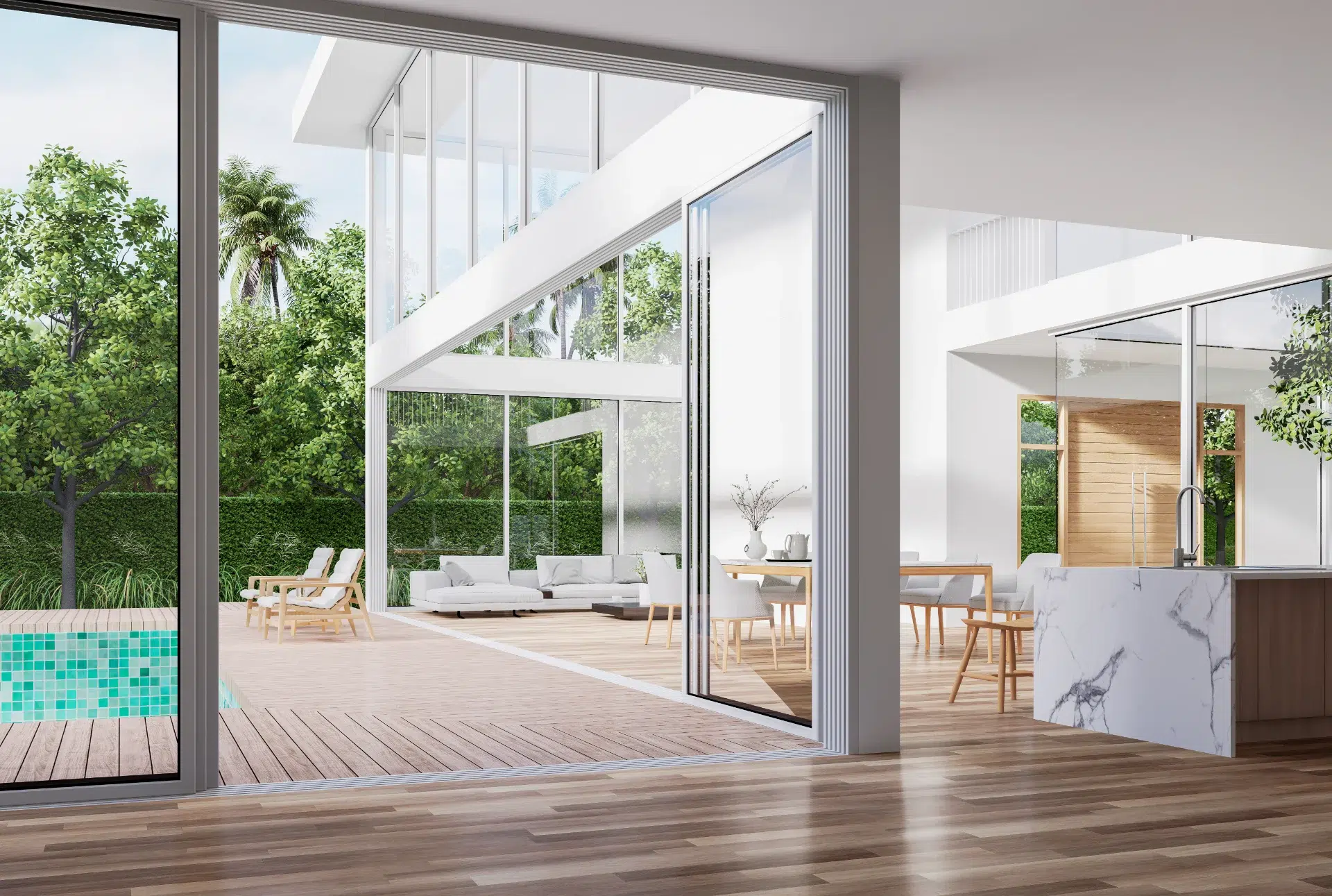 VLX 138 Panoramic Sliding Door in Woodland Hills, CA | Hale Windows Woodland Hills - detail 1
